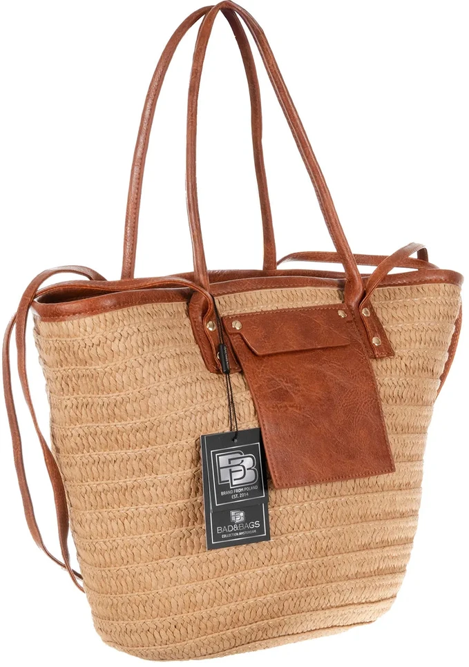 Moteriška šiaudinė rankinė BAD&BAGS, didelė