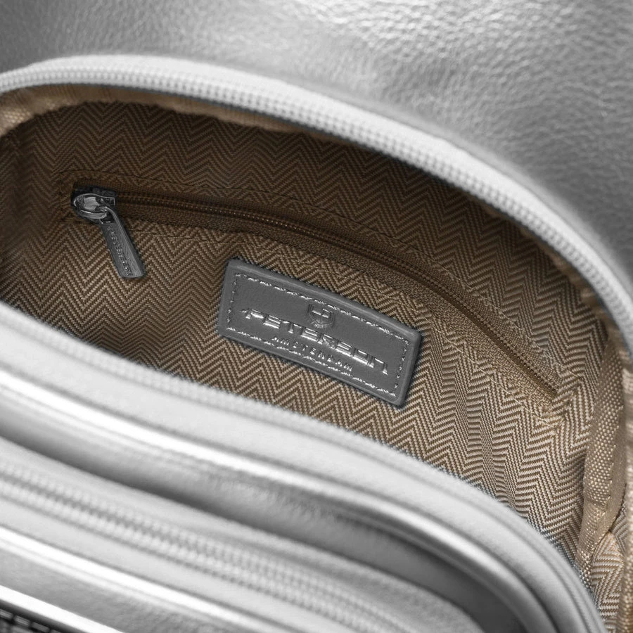 Moteriška sidabrinė „Peterson“ rankinė per petį (crossbody) iš eko odos RT36