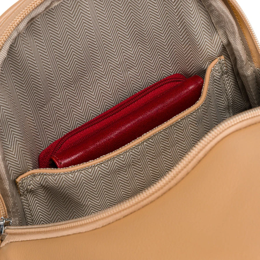 Moteriška sportinė „Peterson“ crossbody rankinė per petį, smėlio spalvos, iš ekologiškos odos RT35