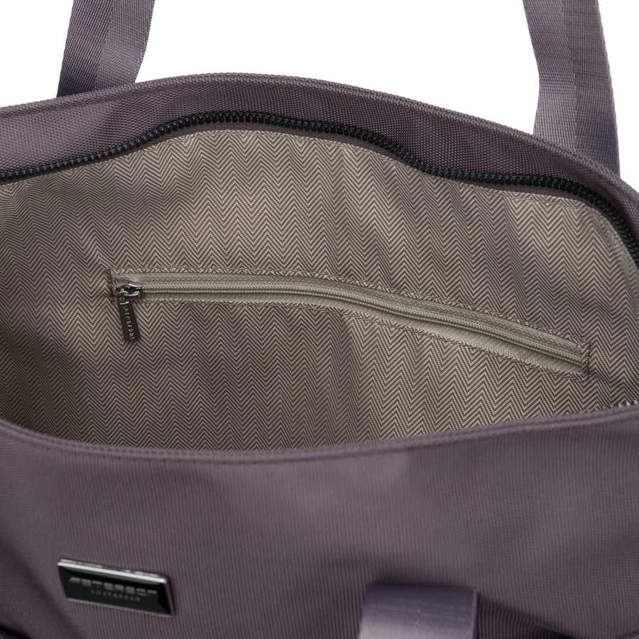 Moteriška vieno skyriaus „Peterson“ shopper rankinė iš poliesterio, pilka, su nuimamu reguliuojamu dirželiu