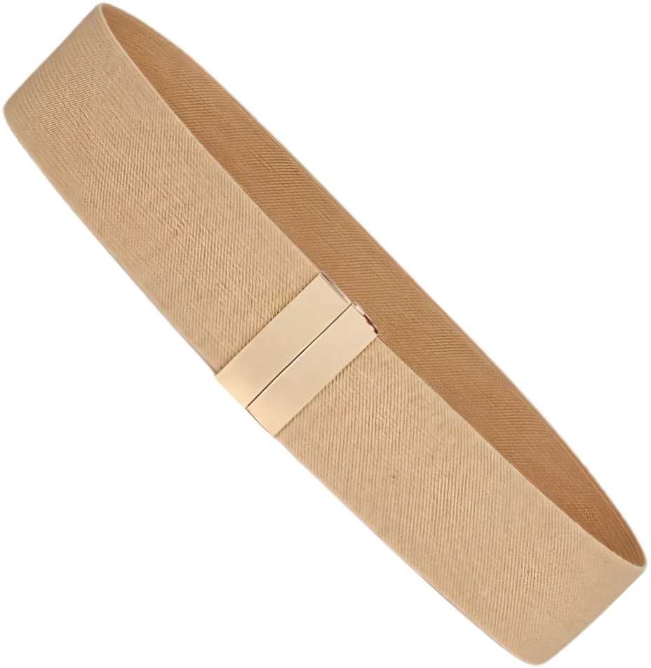 Moteriškas elastingas diržas suknelei, smėlio spalvos