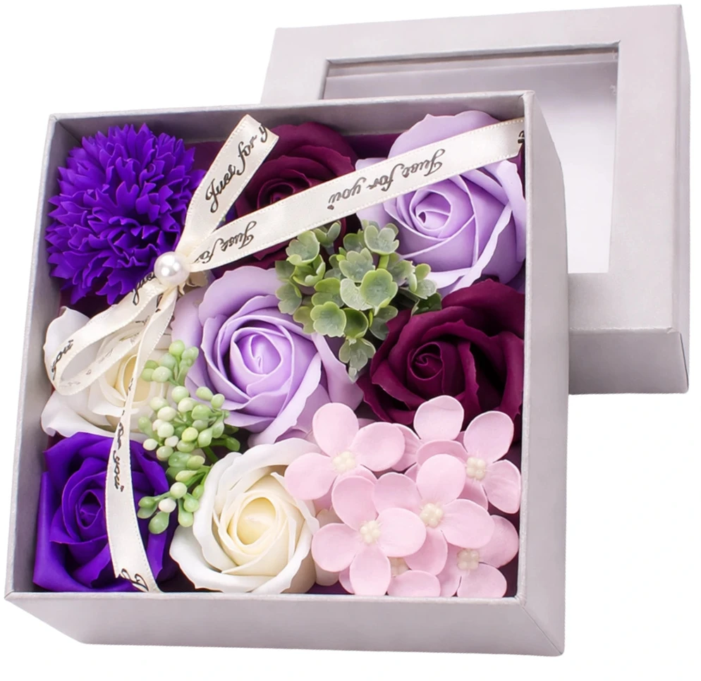 Muilinių rožių Flower Box rinkinys, violetinė–rožinė N73