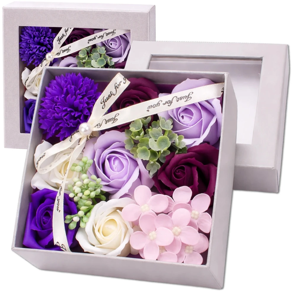 Muilinių rožių Flower Box rinkinys, violetinė–rožinė N73