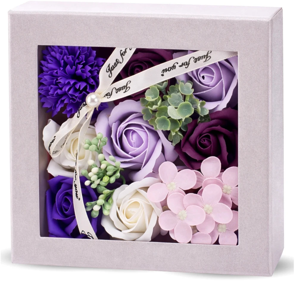 Muilinių rožių Flower Box rinkinys, violetinė–rožinė N73