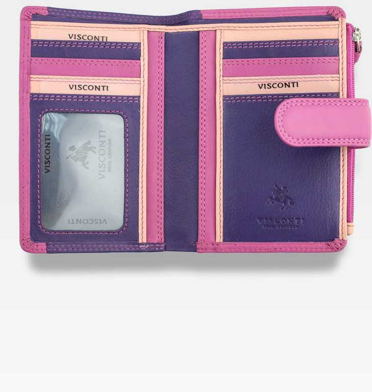 Natūralios odos piniginė moterims Visconti RB-97, violetinė