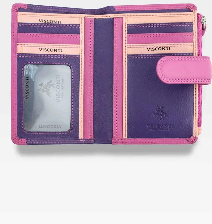 Natūralios odos piniginė moterims Visconti RB-97, violetinė