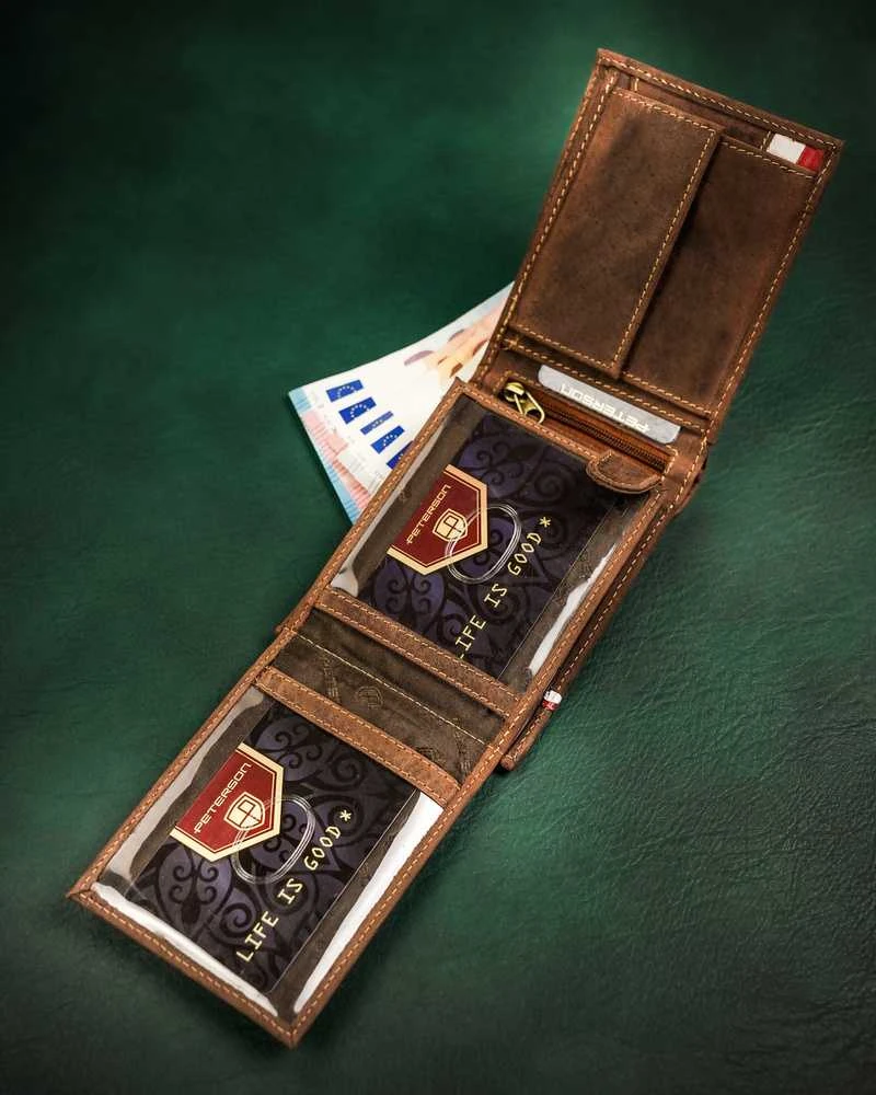 Natūralios odos piniginė vyrams Peterson PT96