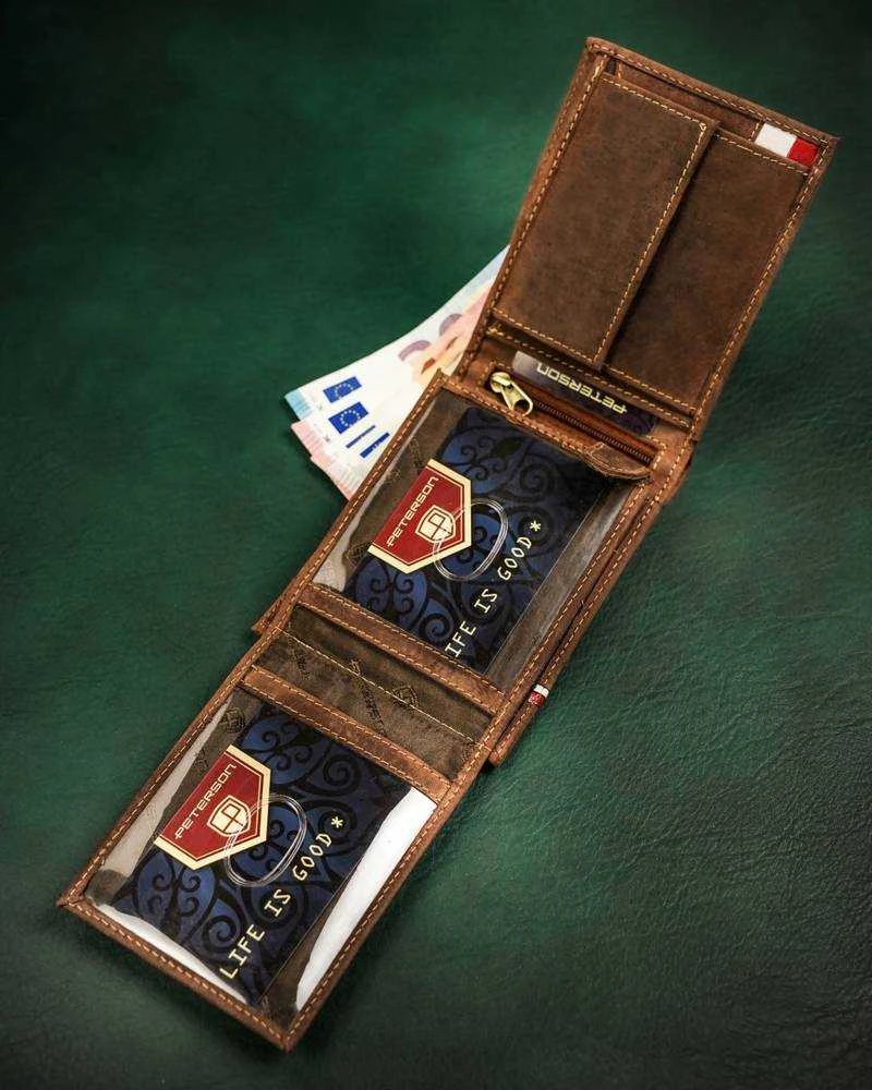 Natūralios odos piniginė vyrams Peterson PT95