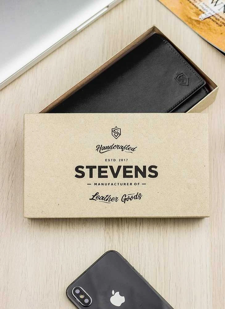 Odinė piniginė moterims Stevens Extended M raudona su RFID apsauga