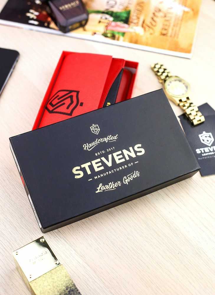 Odinė piniginė moterims Stevens Z02 / BR-210 su RFID apsauga, raudona