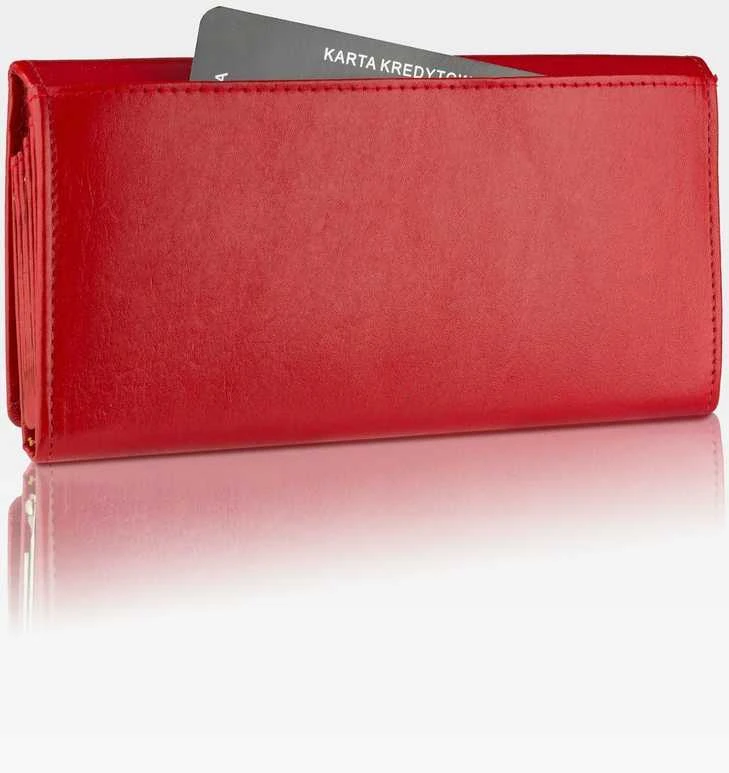 Odinė piniginė moterims Stevens Z03-063M su RFID apsauga, raudona