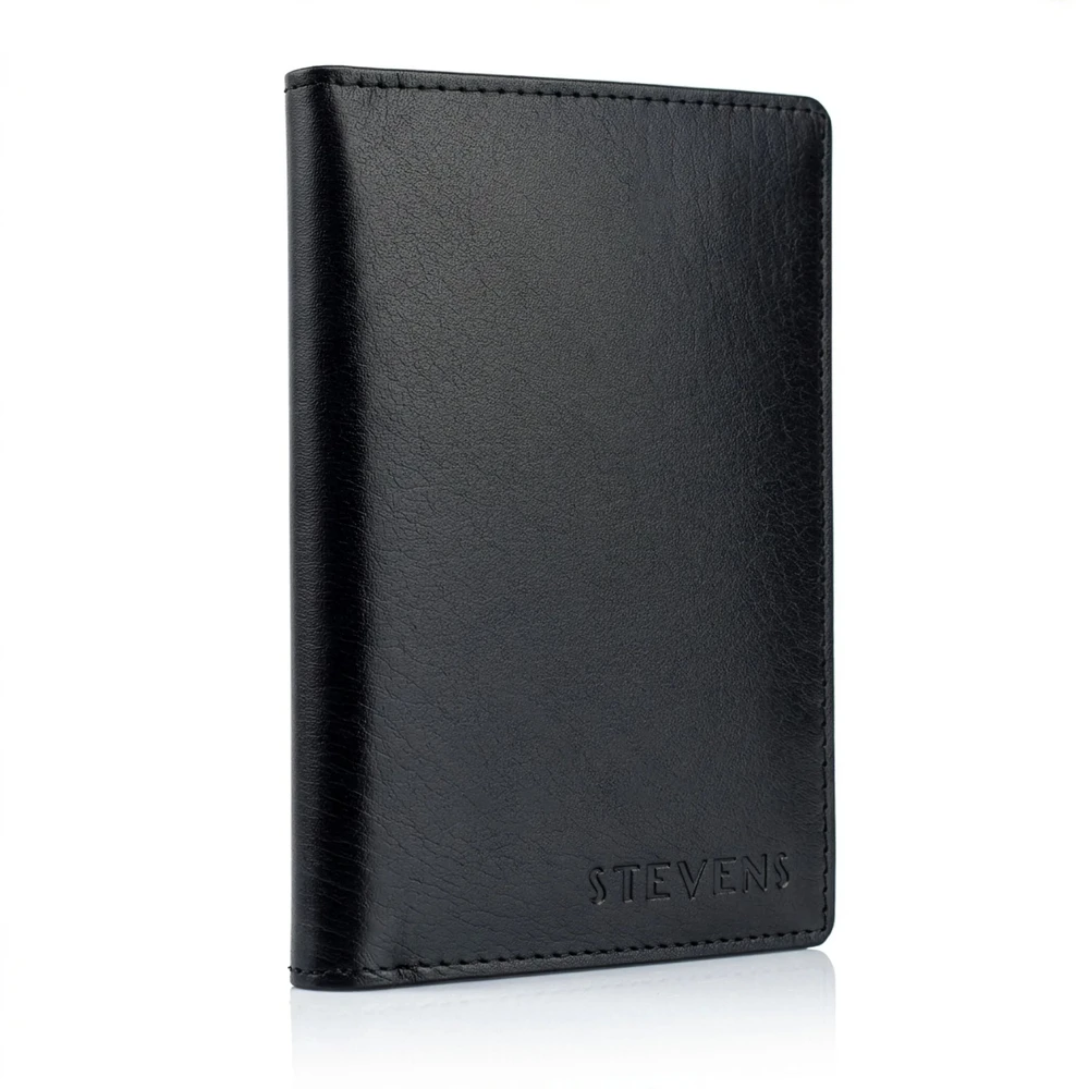 Odinis paso ir dokumentų dėklas su RFID STEVENS, juodas D40041