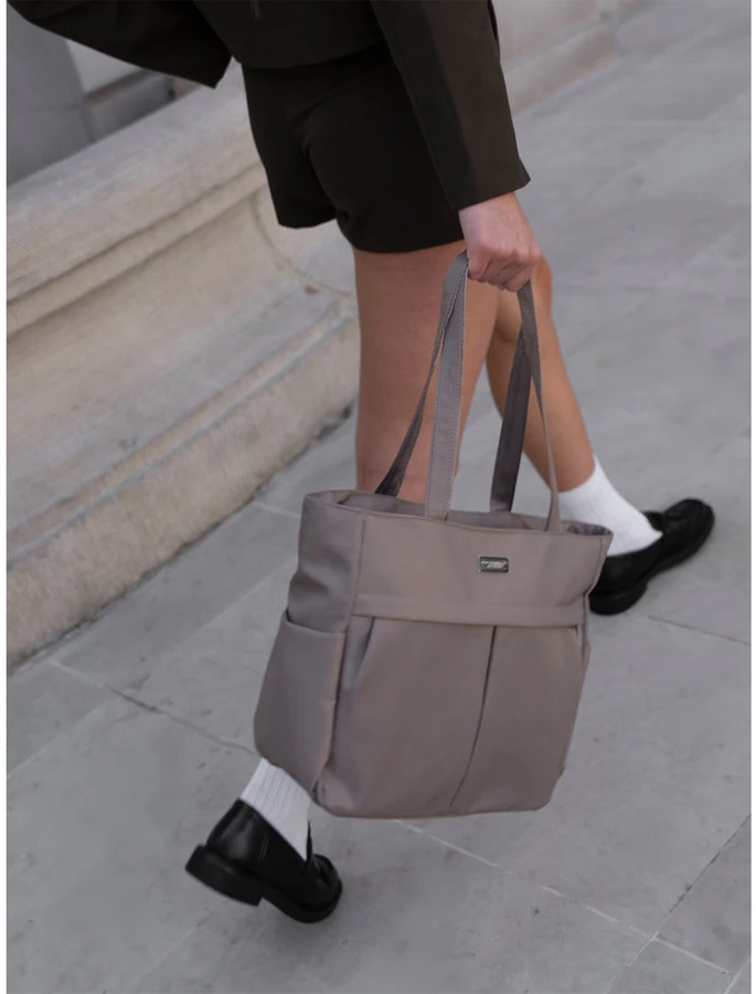 Peterson moteriška kasdienė shopper tipo rankinė A4 formato, smėlio, dirbtinė oda RM1
