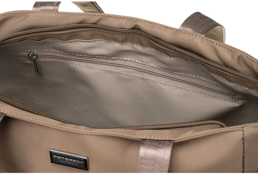 Peterson moteriška kasdienė shopper tipo rankinė A4 formato, smėlio, dirbtinė oda RM1