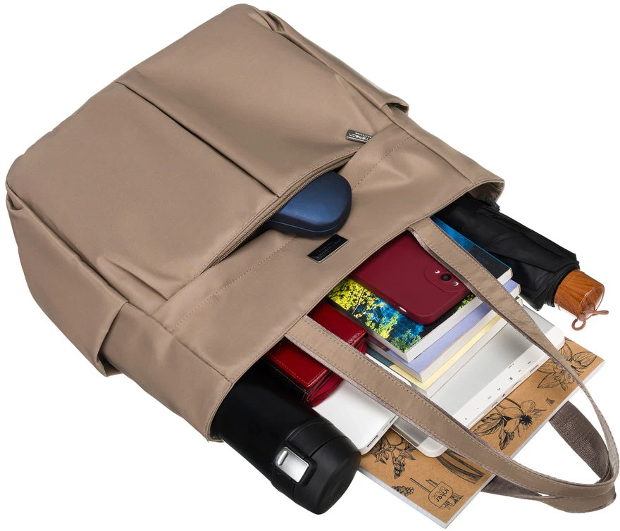 Peterson moteriška kasdienė shopper tipo rankinė A4 formato, smėlio, dirbtinė oda RM1