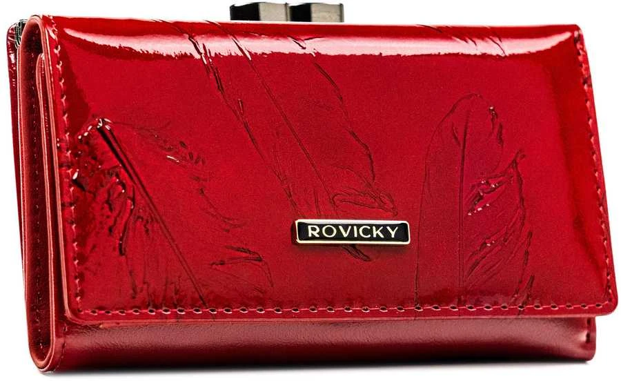 Peterson Moteriška lakuotos odos piniginė su užsegimu, RFID apsauga, raudona – Rovicky