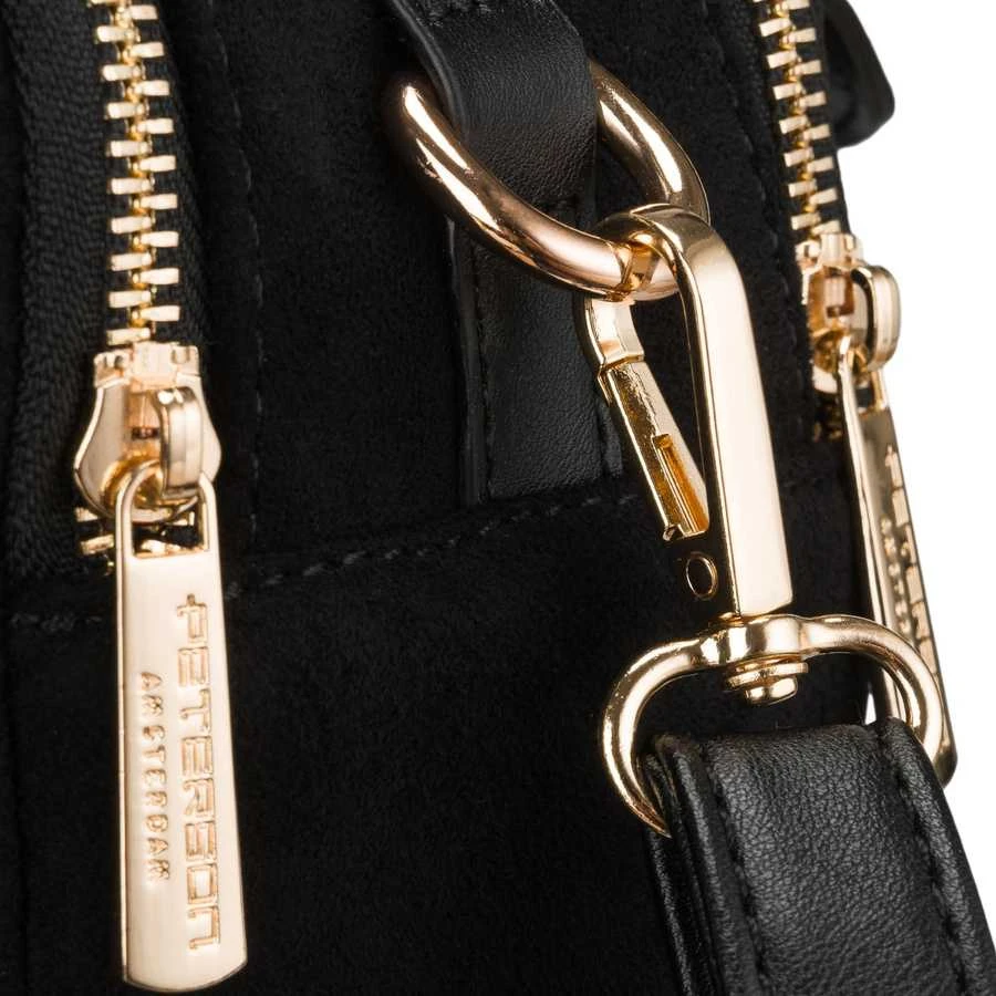 Peterson moteriška maža juoda „crossbody“ rankinė per petį su užtrauktuku, miesto stiliaus, iš dirbtinės odos