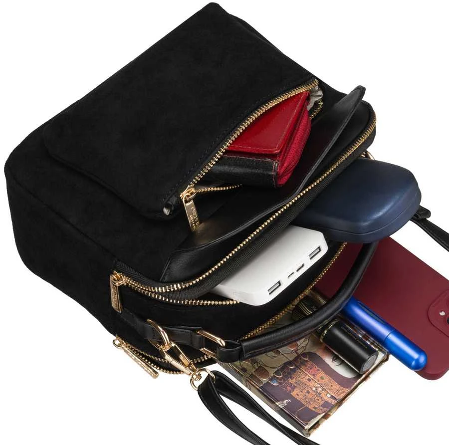 Peterson moteriška maža juoda „crossbody“ rankinė per petį su užtrauktuku, miesto stiliaus, iš dirbtinės odos