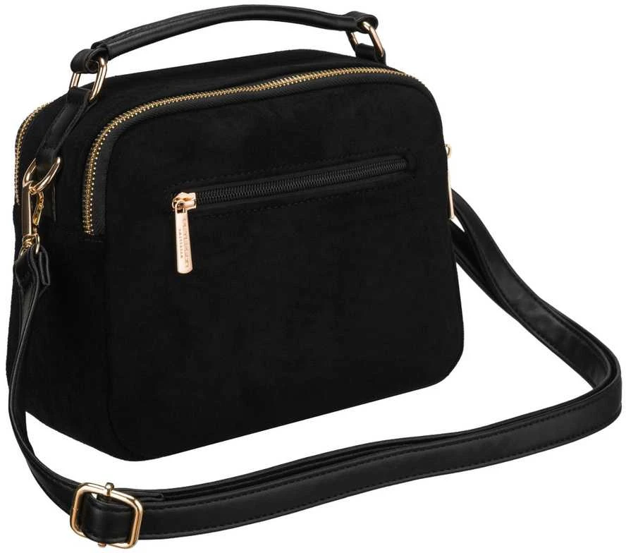 Peterson moteriška maža juoda „crossbody“ rankinė per petį su užtrauktuku, miesto stiliaus, iš dirbtinės odos