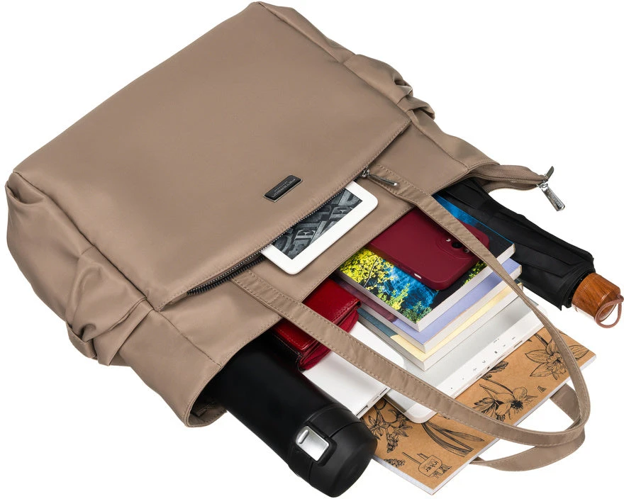 Peterson moteriška miesto shopper tipo rankinė su šonine kišenėle, smėlio, dirbtinė oda RM11