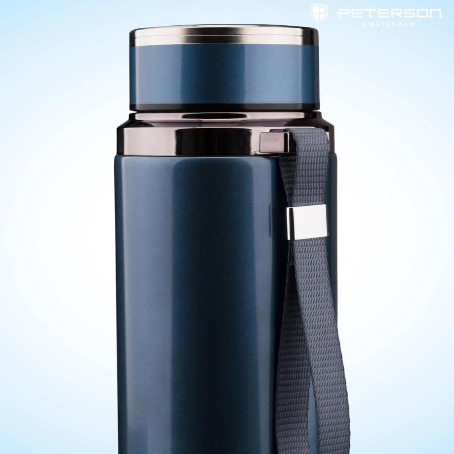 „Peterson“ nerūdijančio plieno termosas karštiems ir šaltiems gėrimams, 750 ml, tamsiai mėlynas