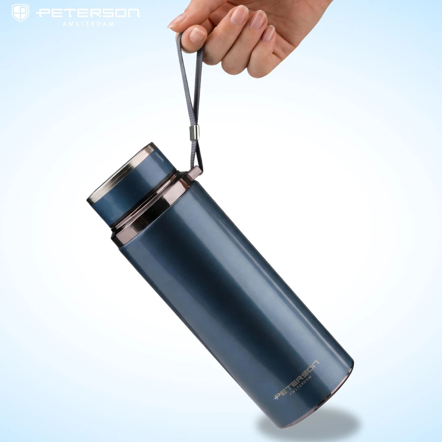 „Peterson“ nerūdijančio plieno termosas karštiems ir šaltiems gėrimams, 750 ml, tamsiai mėlynas