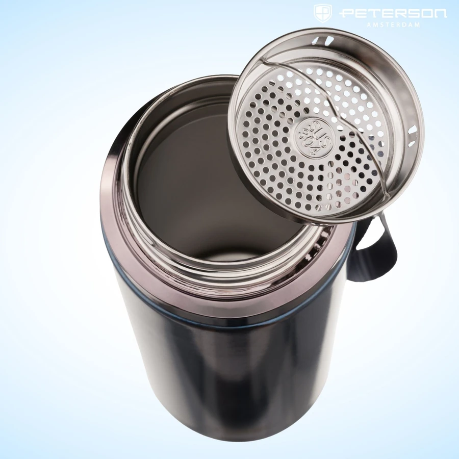 „Peterson“ nerūdijančio plieno termosas karštiems ir šaltiems gėrimams, 750 ml, tamsiai mėlynas