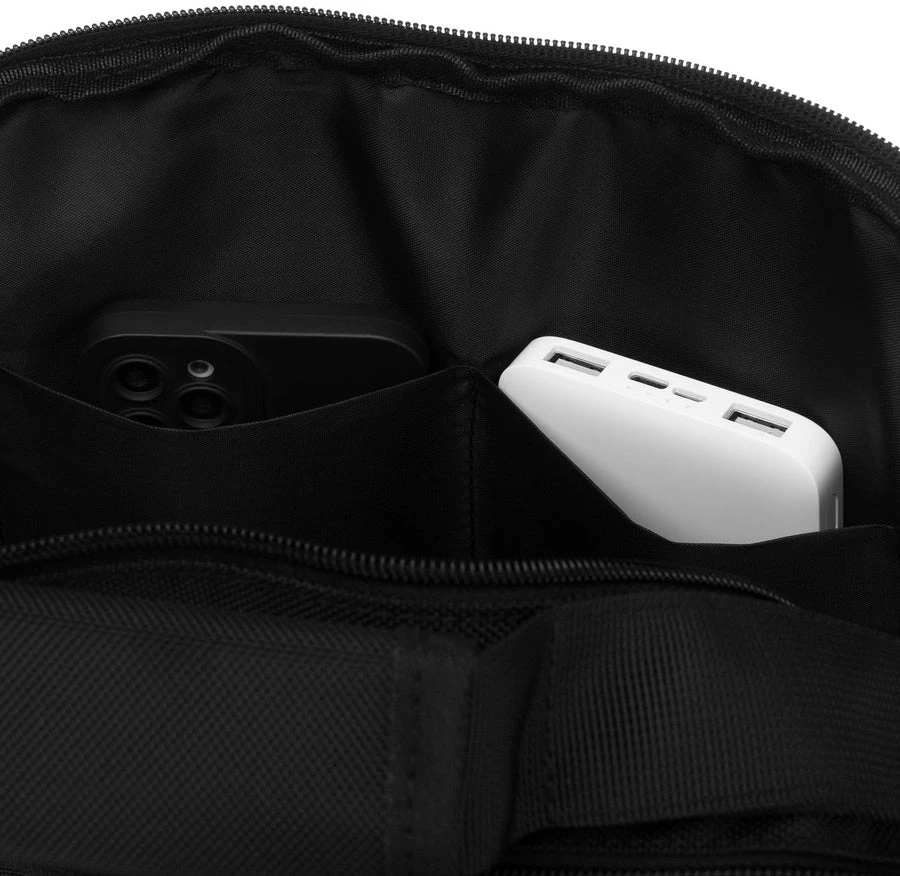 Peterson vyriška dviejų skyrių juoda „Cordura“ rankinė per petį su užtrauktuku RP18