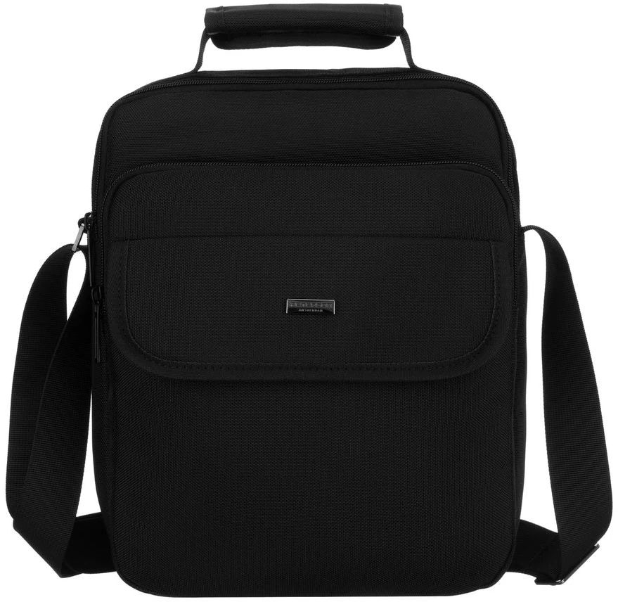 Peterson vyriška dviejų skyrių juoda „Cordura“ rankinė per petį su užtrauktuku RP18