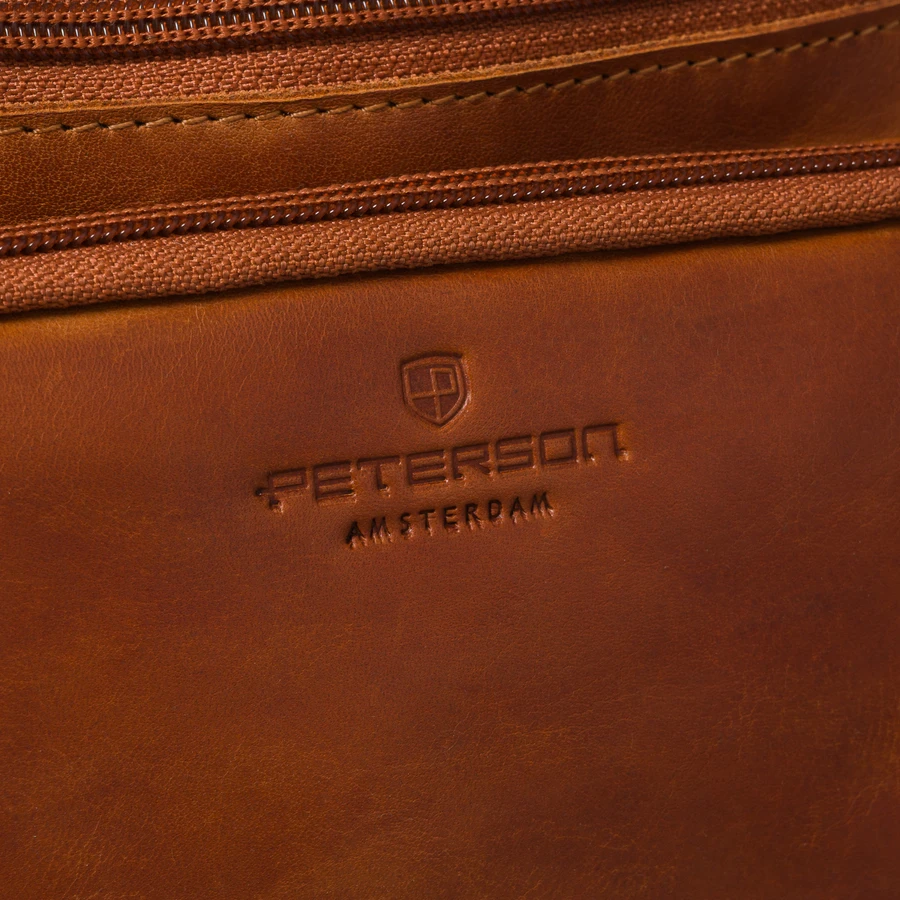 Peterson vyriška maža odinė juosmens ir per petį nešiojama rankinė (crossbody), ruda RT7