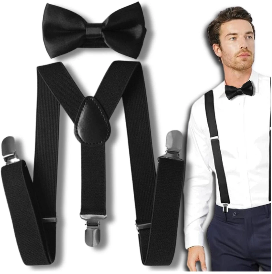 Petnešos kelnėms, juodos, su varlyte