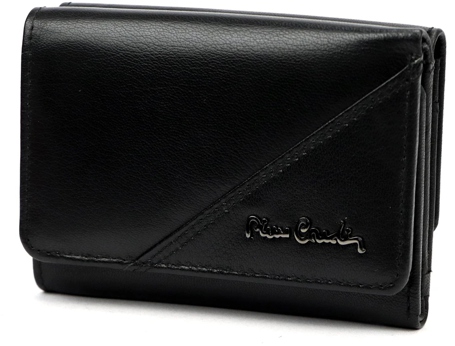 Pierre Cardin Portfel Damski Skórzany Średni RFID Zatrzask Skóra Naturalna