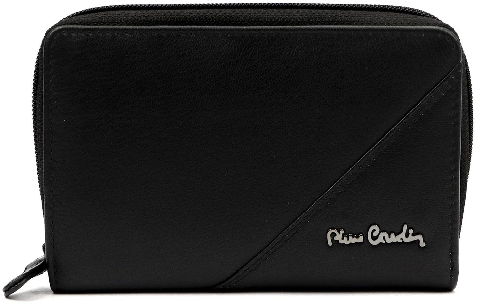 Pierre Cardin Portfel Damski Skórzany Średni Portmonetka RFID na Zatrzask