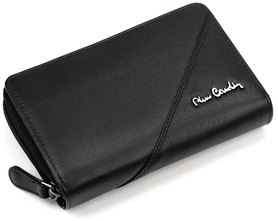 Pierre Cardin Portfel Damski Skórzany Średni Portmonetka RFID na Zatrzask