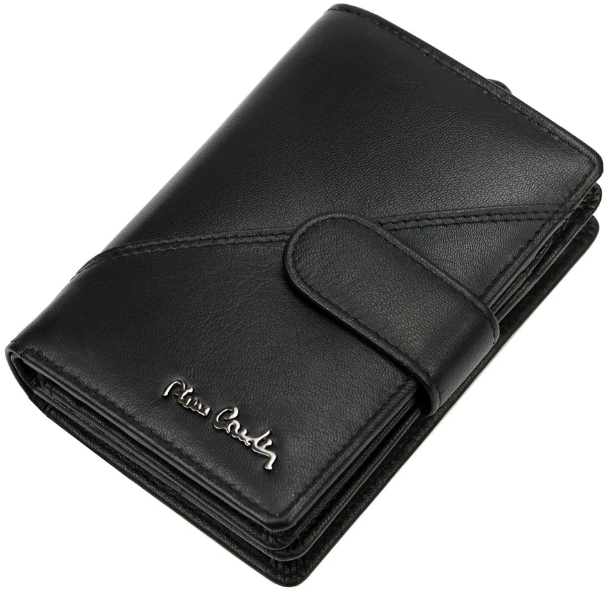 Pierre Cardin Pionowa Portmonetka Skórzany Pojemny Portfel RFID Zatrzask