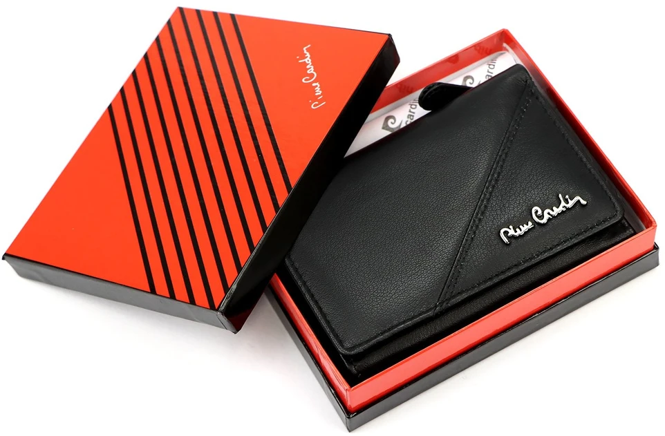 Pierre Cardin Moteriška Odinė Piniginė Kompaktiška RFID Užtrauktukas