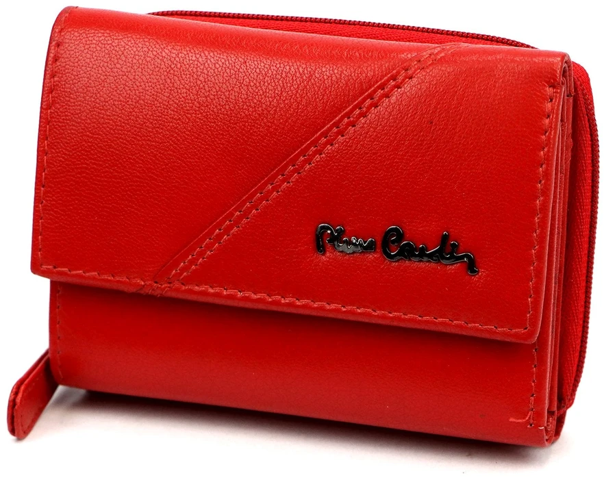 Pierre Cardin Portfel Damski Skórzany RFID Pudełko na Zatrzask Portmonetka