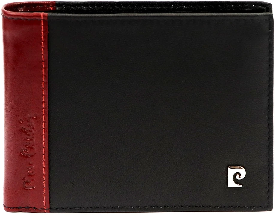 Natūralios odos vyriška piniginė Pierre Cardin TILAK30 8806, juoda/raudona
