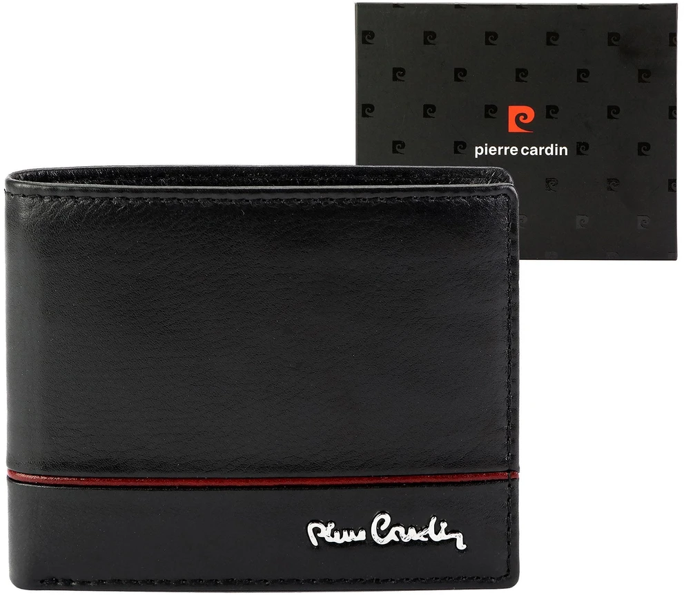 Vyriška odinė piniginė Pierre Cardin YS605 8825 juoda+raudona