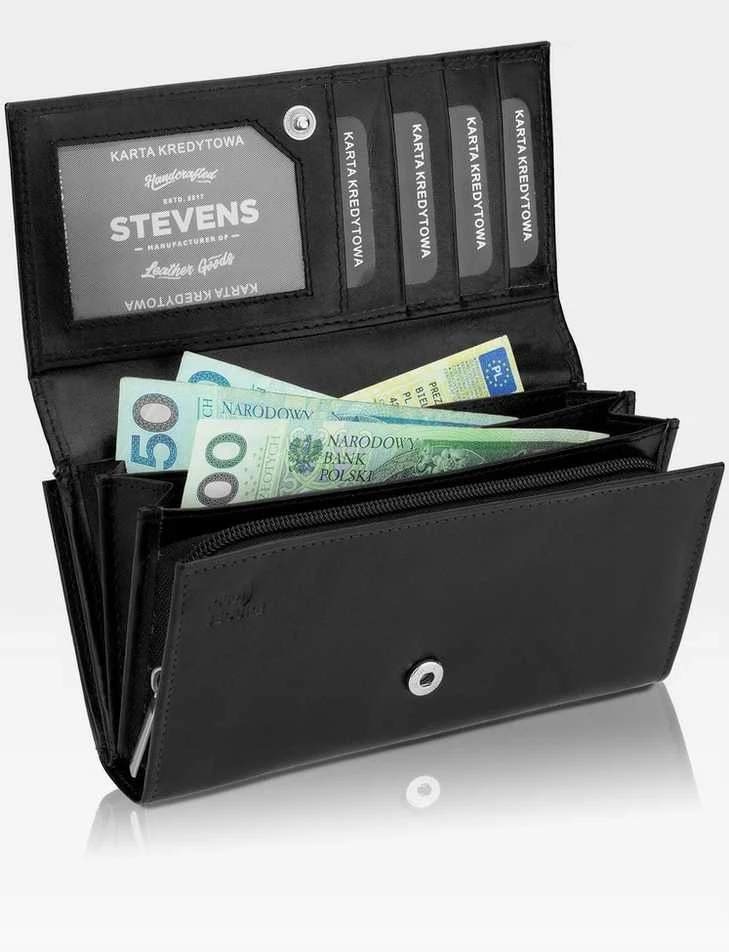 Piniginė moterims Stevens P37B, juoda
