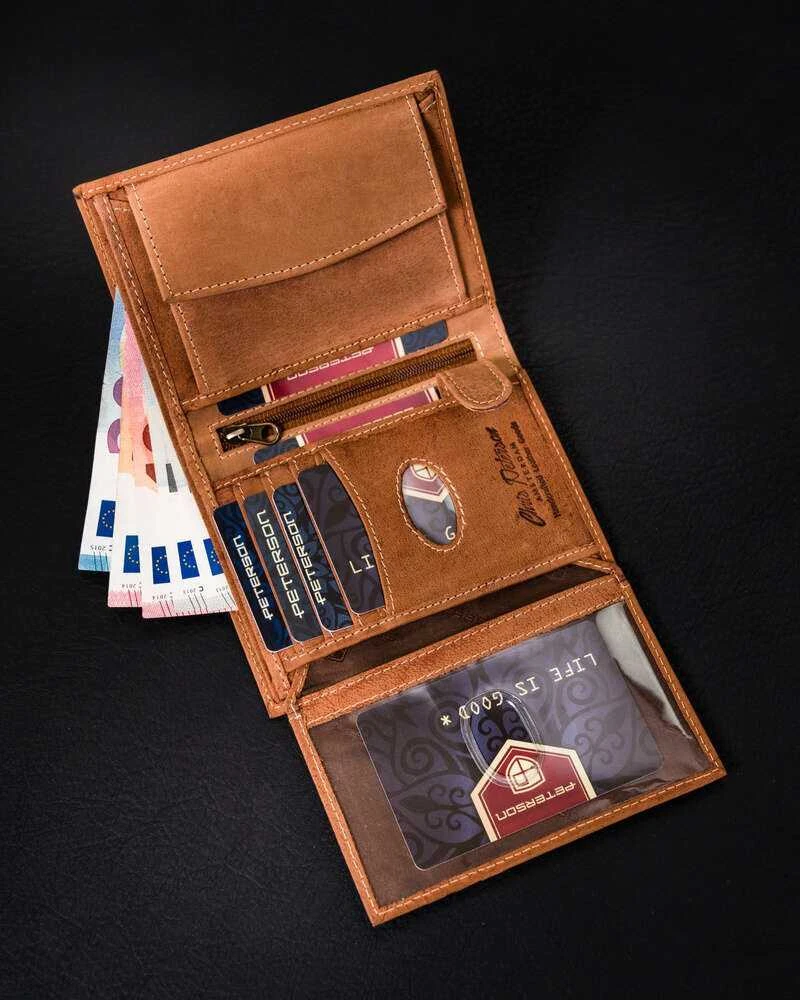 Piniginė vyrams Peterson HU2 šviesiai ruda