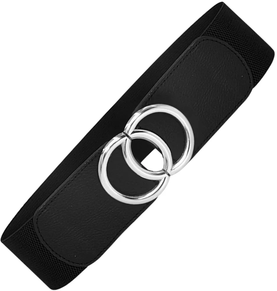 Platus juodas elastingas suknelės diržas 6 cm D17