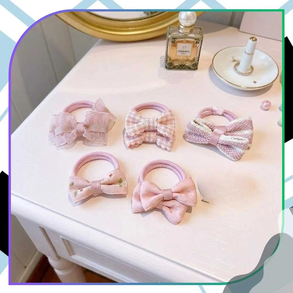 Plaukų gumytės su kaspinėliais, pastelės, 10 vnt.