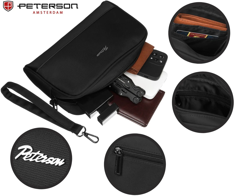 Rankinė vyrams Peterson, juoda R212