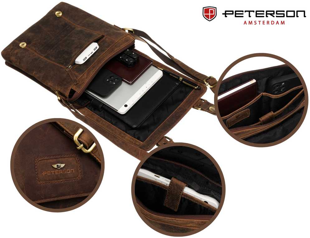 Rankinė vyrams Peterson, ruda R308