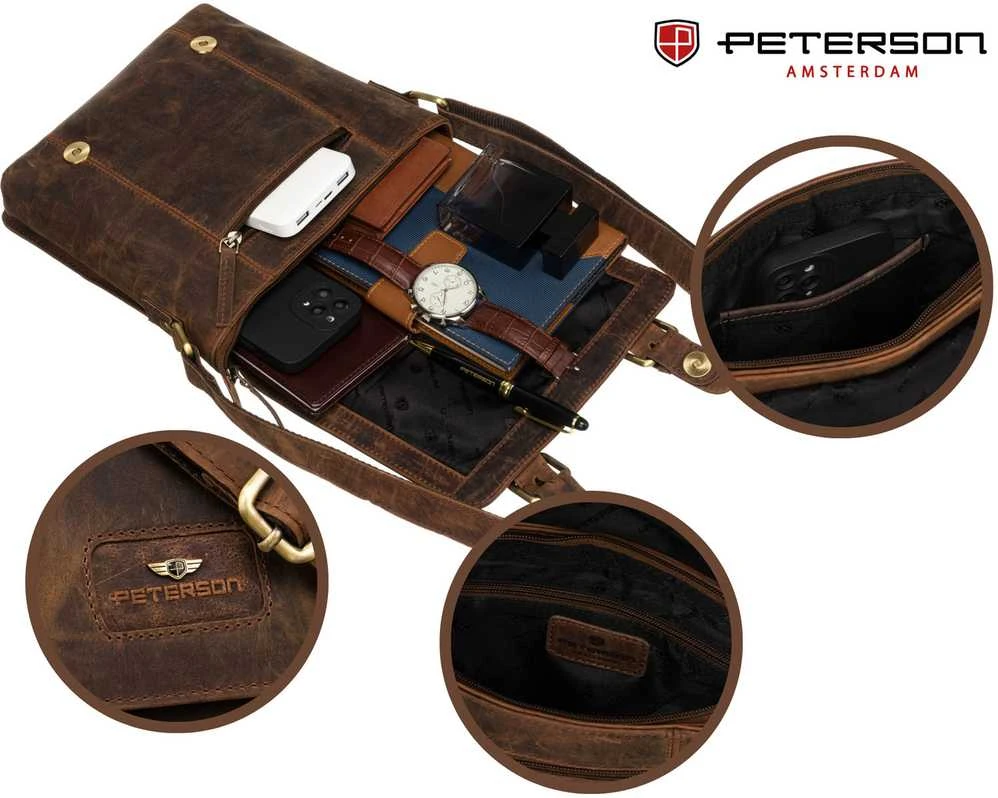 Rankinė vyrams Peterson, ruda R318