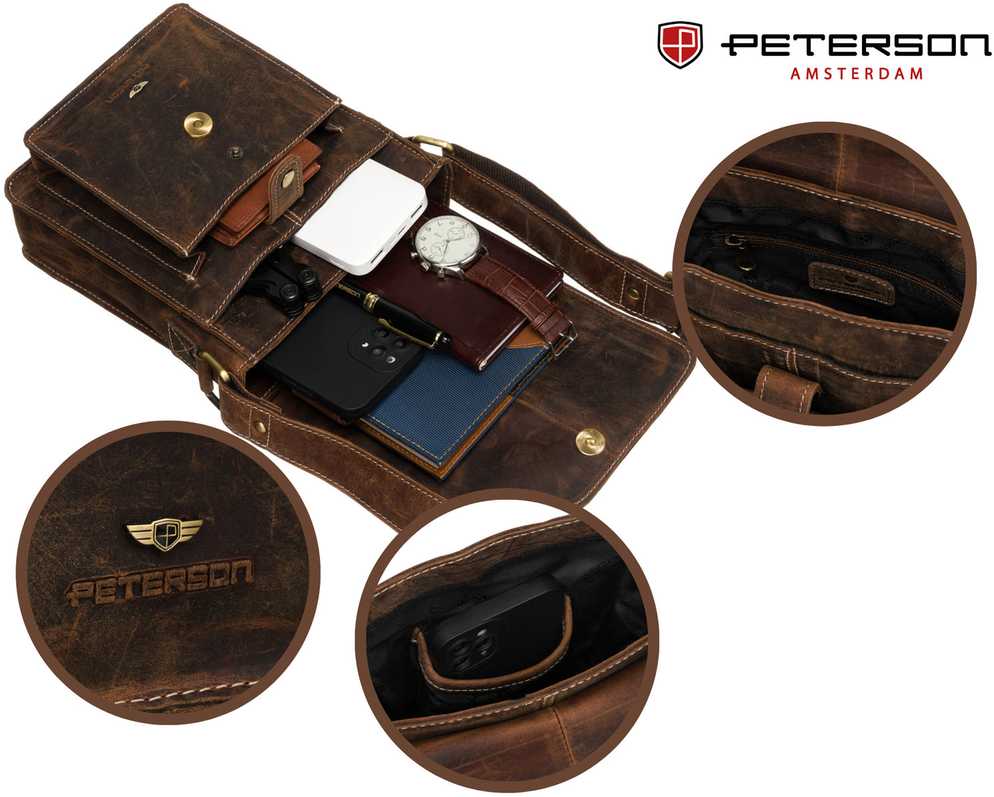 Rankinė vyrams Peterson, ruda R328
