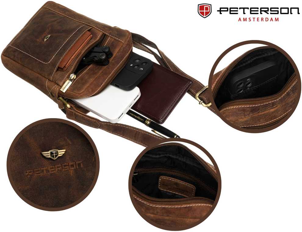 Rankinė vyrams Peterson, ruda R401