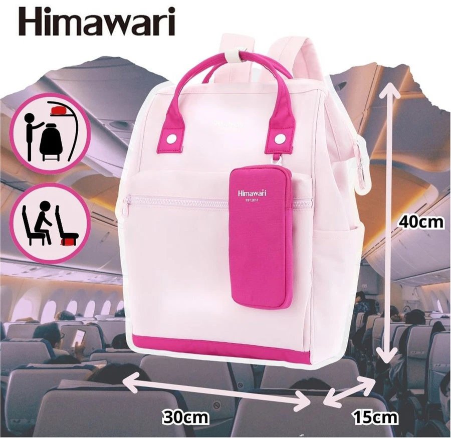 Rožinė „Himawari“ kuprinė nešiojamam kompiuteriui ir planšetei, tekstilinė RT41