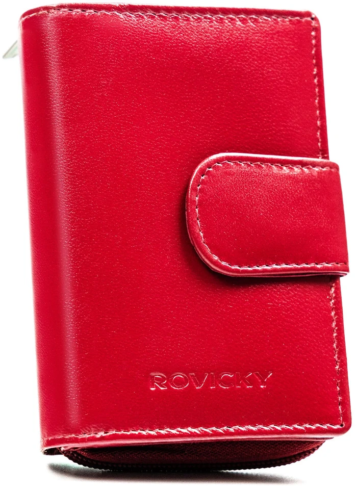Rožinė odinė moteriška piniginė Rovicky X47